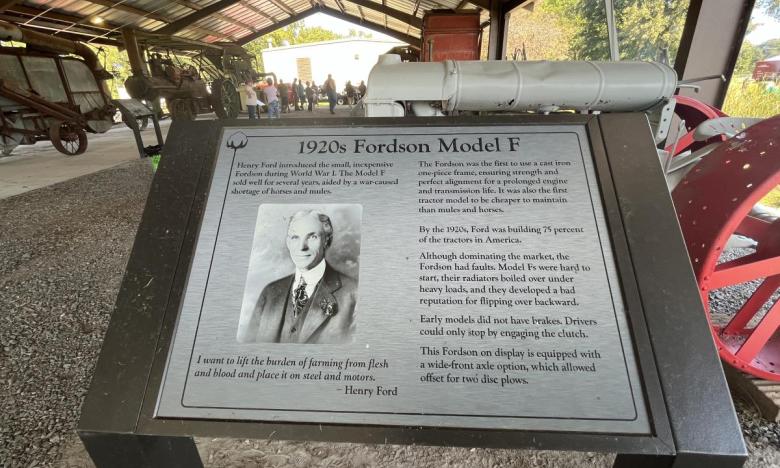The outdoor tractor exhibit at Plantation Agriculture Museum. 
